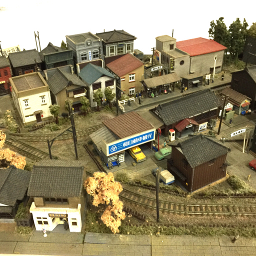 ジオラマ 鉄道 町並み レトロ ストラクチャー